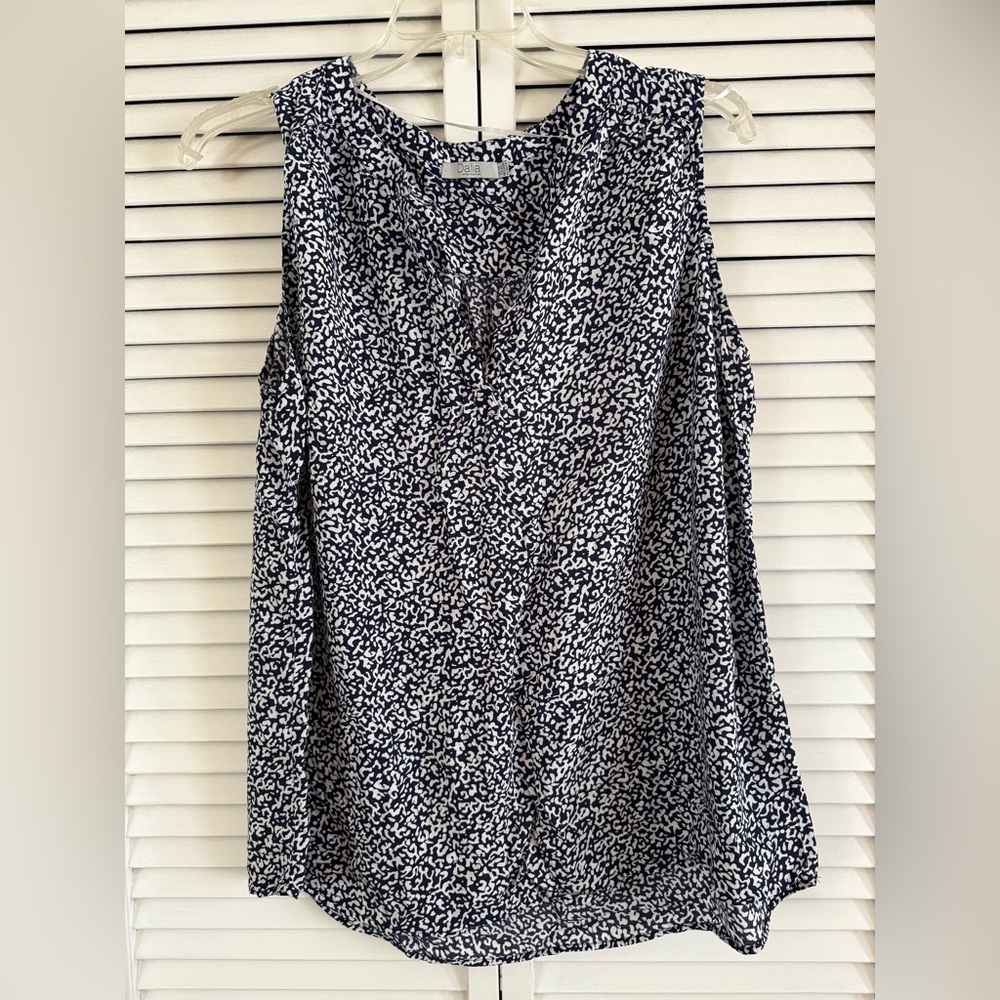 Dalia 2X Women's Sleeveless Top - Black and White Pattern